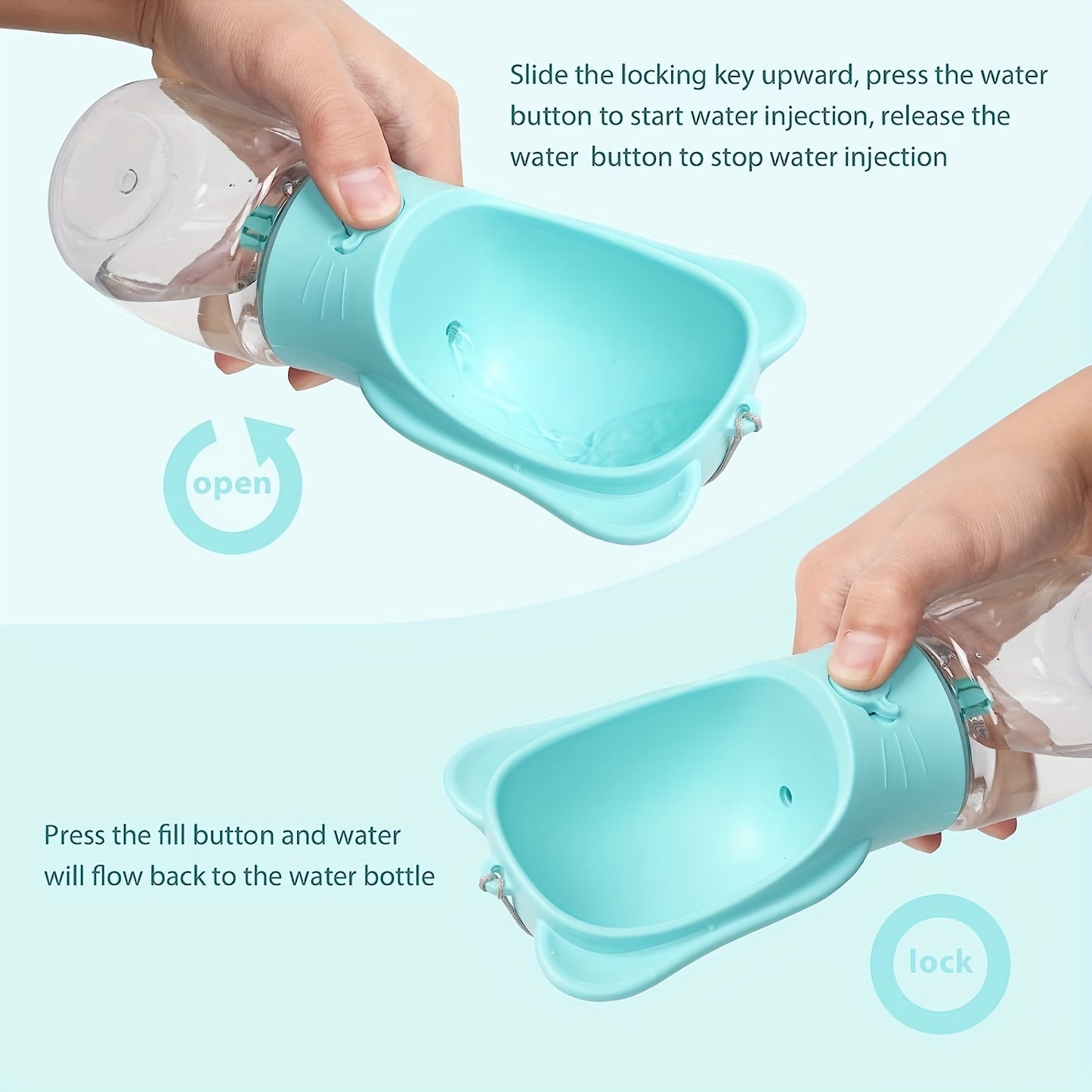 2-in-1 Portable Dog Water Bottle & Food Dispenser