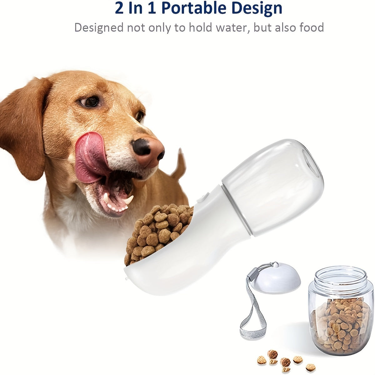 2-in-1 Portable Dog Water Bottle & Food Dispenser