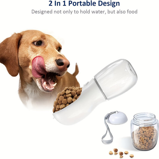 2-in-1 Portable Dog Water Bottle & Food Dispenser