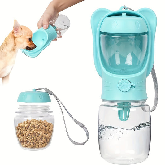2-in-1 Portable Dog Water Bottle & Food Dispenser